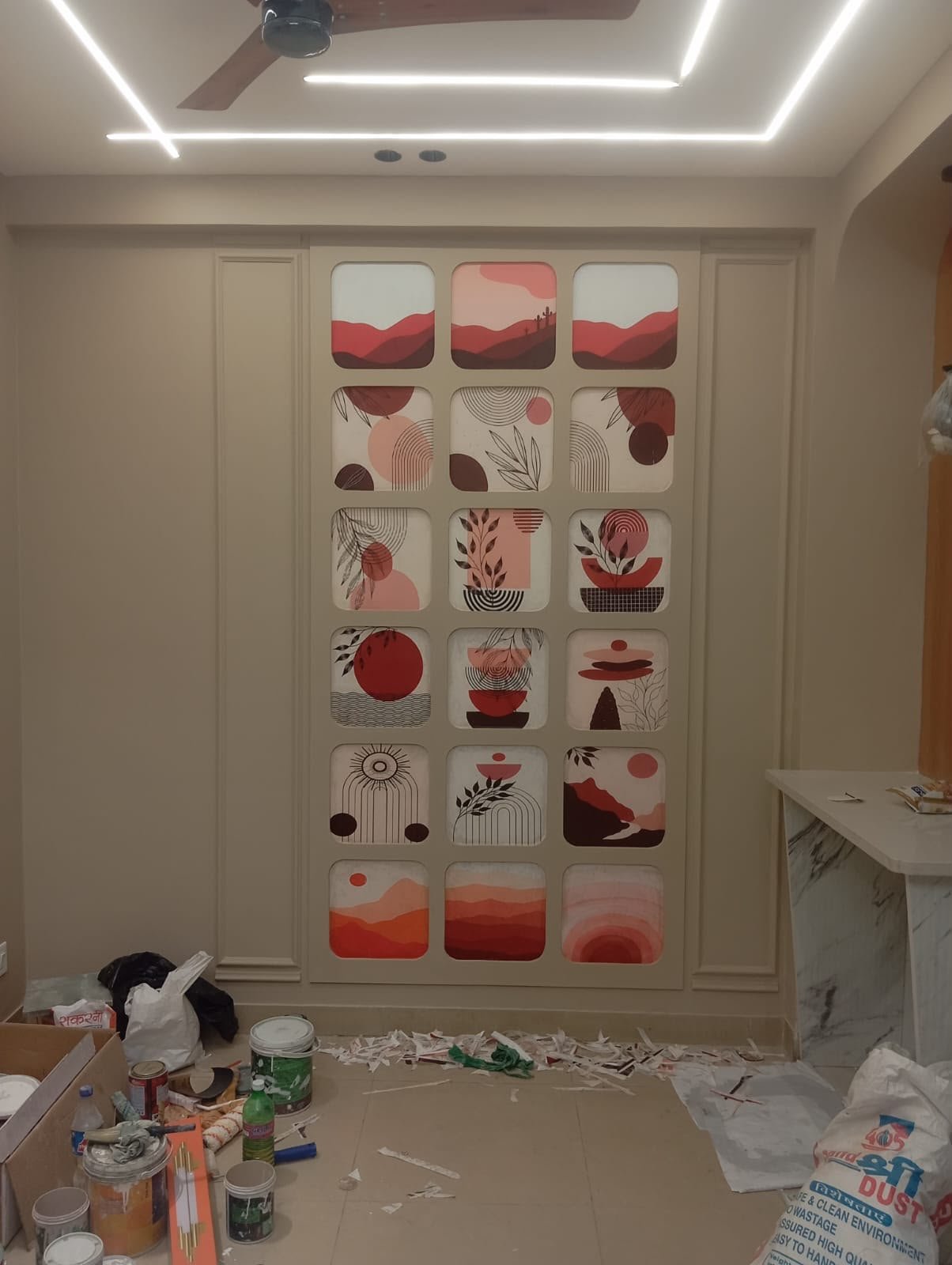 Decorative art panel feature wall